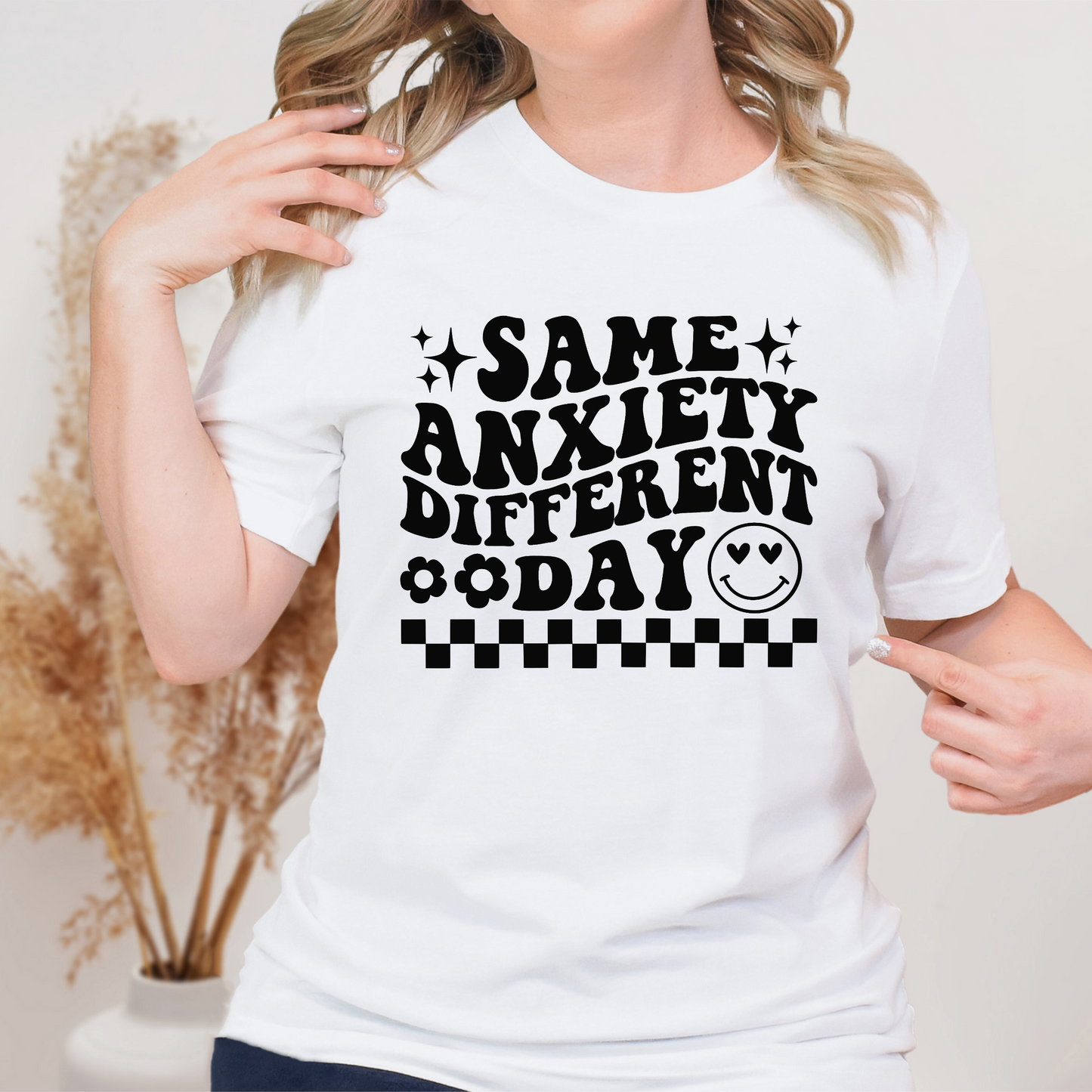 Same Anxiety, Diffrent Day Graphic Tee- Unisex Jersey Short Sleeve Tee