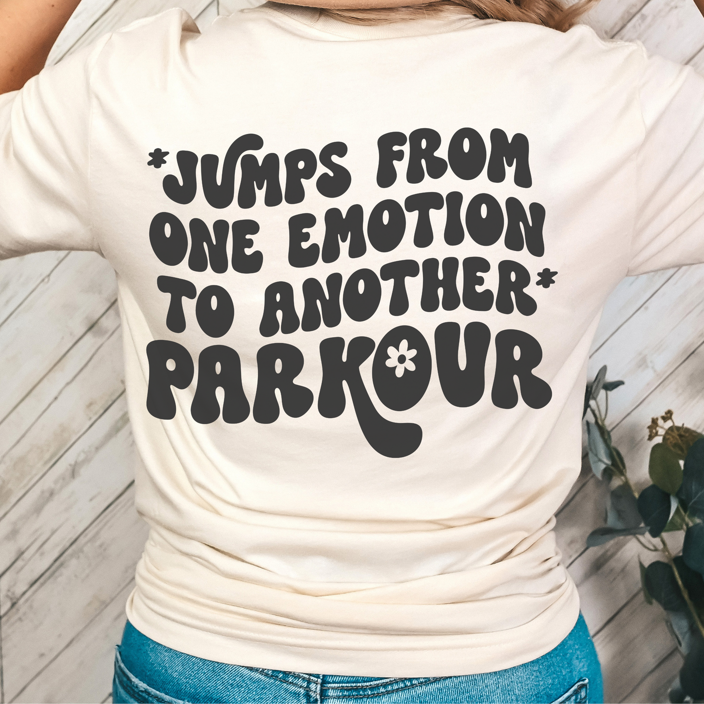 JUMPS FROM ONE EMOTION TO THE NEXT, PARKOUR-Unisex Jersey Short Sleeve Tee